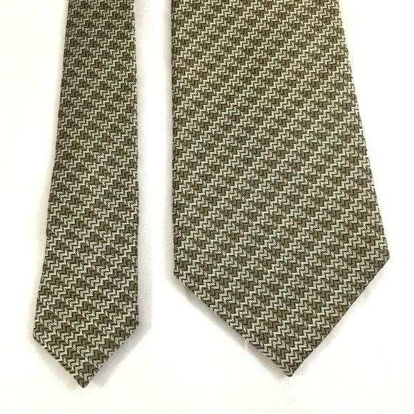 Armani Collezioni Tie 100% Silk Necktie Brown Gray - Picture 5 of 5